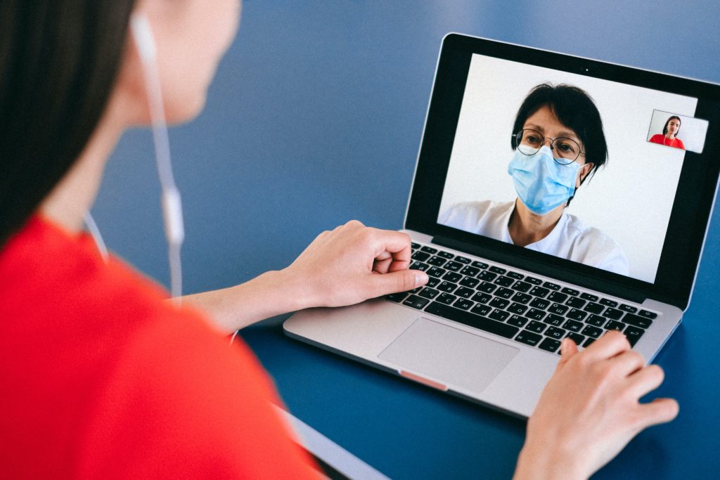 image of patient communicating with a doctor via facetime