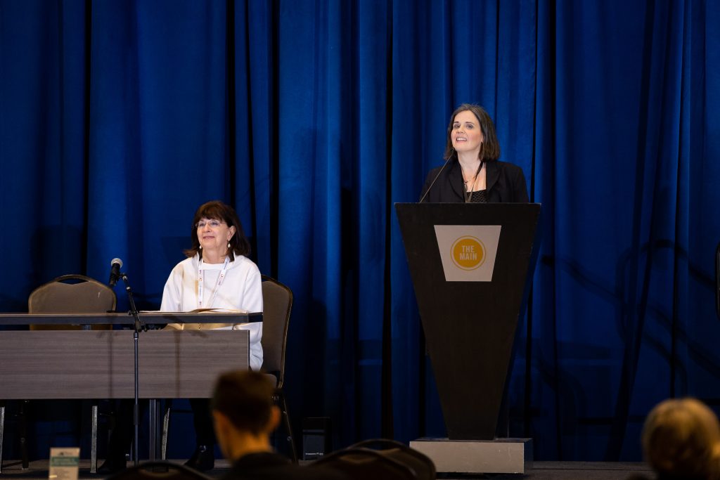 VTN Executive Director Mara Servaites and VTN Board Chair Dr. Karen Rheuban present during the 2023 VTN Summit.